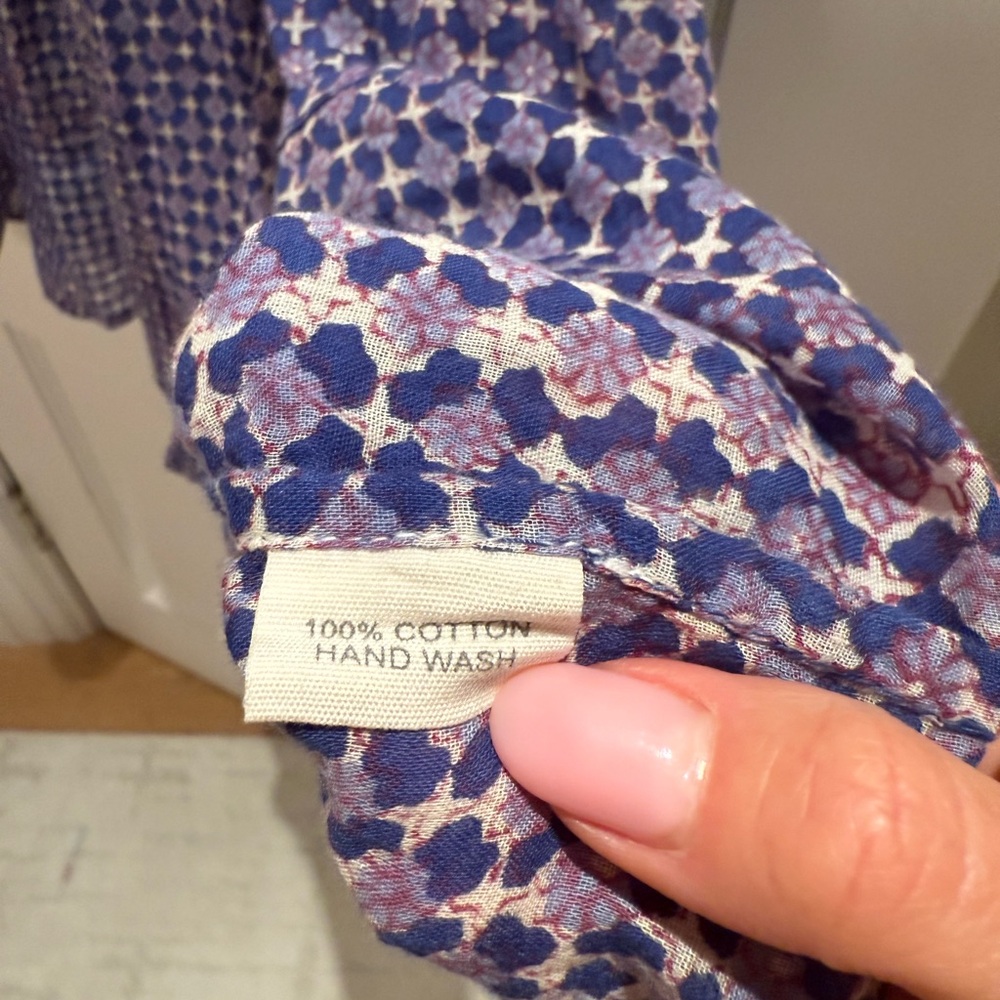 Matta Yamini Booj Tunic Style Blue and Purple Patterned Flowy Maxi Dress - Picture 5 of 8